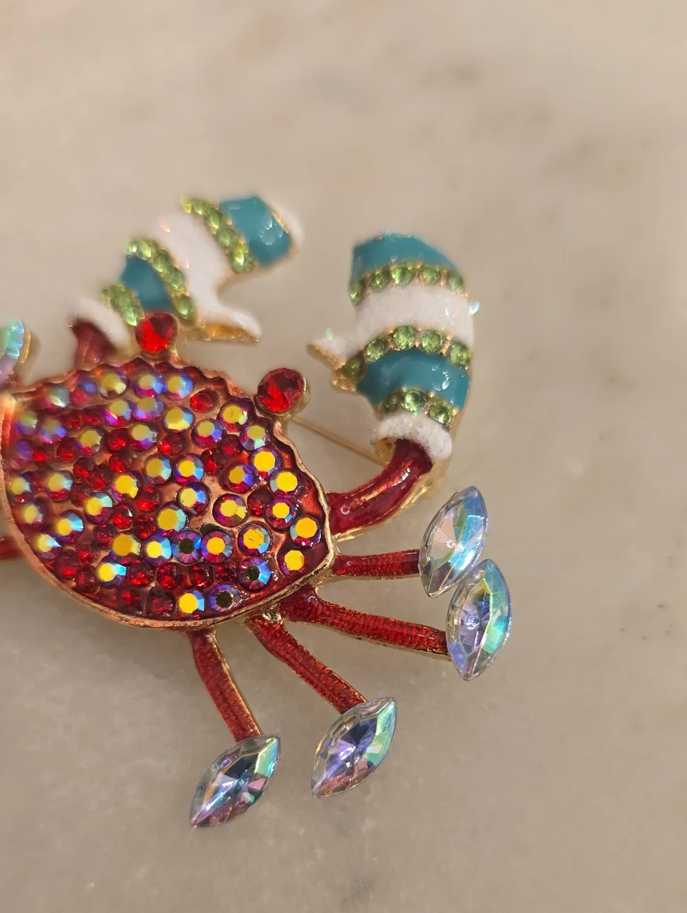 NWOT Red Crab Brooch